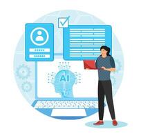 AI-Powered Onboarding Process abstract metaphor concept.. vector