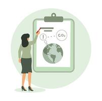 Resources reuse and reduce co2 emission and climate impact. vector