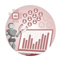 AI Enhanced Automated Customer Engagement Abstract Concept. Customer interaction with chatbots and social media. vector