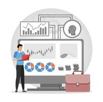 AI Optimized Investment Portfolio Management. vector