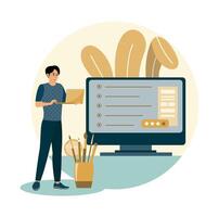Various Online Survey and Rating concept. Filling Survey Form vector