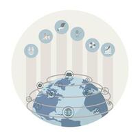 Sustainable World With Representing Global Environmental and Social Responsibility. vector