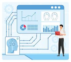 AI Optimized HR Data Analytics. vector