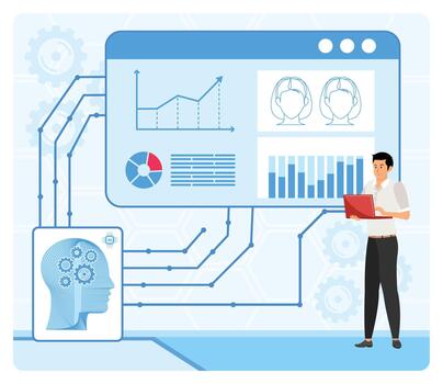 AI Optimized HR Data Analytics. vector