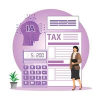 AI in Finance and Accounting concept. AI-Streamlined Tax Preparation. vector