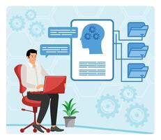 AI-Powered Onboarding Process abstract concept. vector