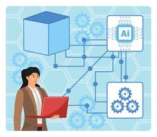 AI Driven Data Transformation concept. vector