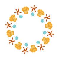 Starfish and Scallop Shell Frame vector