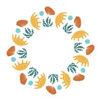 Seashells and Coral Frame vector