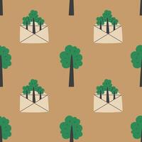 Forest Protection Seamless Pattern with Trees vector