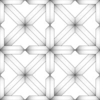 Seamless Geometric Abstract Pattern with 3D Overlapping Lines in Monochrome vector