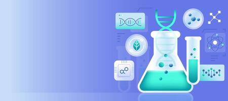 Biological Science Research Laboratory Life Science Labs of the Future Banner vector