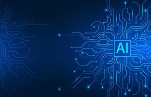 Circuit Board and Network Technology. Design for artificial intelligence digital circuits machine learning. vector