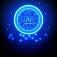 Digital technology AI background.Artificial intelligence circuit technology concept. vector