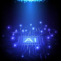 Abstract AI circuit board background. Design for futuristic electronic artificial intelligence. vector
