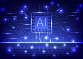 Digital AI circuit board background. Artificial intelligence technology motherboard cyberpunk futuristic concept. vector