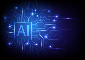 AI Circuit Background for Technology Design vector