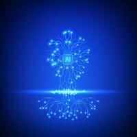 AI circuit board background. Artificial intelligence futuristic technology data concept. vector