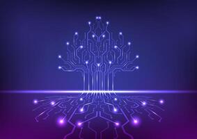 Digital tree circuit background technology concept. Design for circuits, data, technology, motherboard. vector