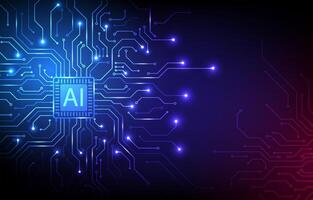Abstract AI circuit board background. featuring futuristic artificial intelligence electronic technology motherboard concept. vector