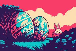 Easter Eggs Bunny Spring Design vector