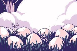 Easter Bunny Hiding in Eggs vector