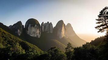 Majestic Mountain Peaks at Sunrise View photo