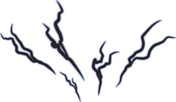 black lightning outlined in a vibrant blue erupts and crackles outward, visually manifesting the user's overwhelming willpower and dominance. vector