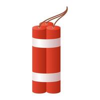 Explosive Red Dynamite. Red Stick Dynamite Element. Dangerous Weapon Dynamite Icon. vector