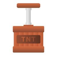 TNT Detonator Dangerous Weapon. Explosive Detonator. Detonator Handle for Dynamite. vector