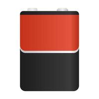 Black and Red Large Battery. Primary Battery for Personal Power Source. vector