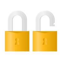 Metal Padlock Locked and Open. Secure Padlock on White Background. Padlock Icon. vector