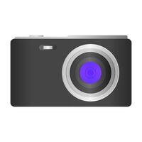 Black Photography Camera. Photo Camera on White Background. Simple Camera Icon. vector