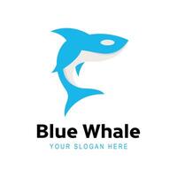 Blue Whale Ocean-Inspired Logo Design Illustration vector