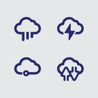 Modern Minimalist Cloud Symbol Illustration Logo Design for Internet Service and Web Hosting vector