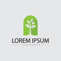 Tree and Leaf Icon Set for Eco Logos, Nature Symbols, and Botanical Design vector