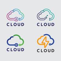 Cloud Symbol for Data Transfer App and Web Cloud Network Company Logo vector