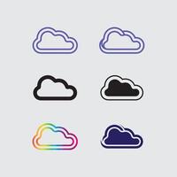 Cloud Logo for Online Backup Security Technology and Data Storage Company vector