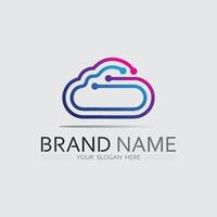 Cloud Shape Logo Icon for Eco Friendly Technology, Nature Data Service and Minimal Branding vector