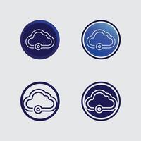 Cloud Technology Icon Logo for Modern Digital Storage, App Development and Network Services vector