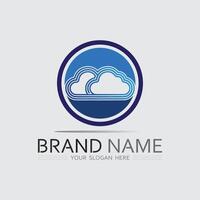 Cloud Icon Logo for Online File Storage Company and Digital Smart Technology Service vector