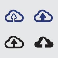 Cloud Logo for Internet App and Virtual Cloud Server Technology Business vector