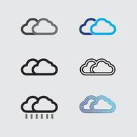 Cloud Design for Logo Template in Gradient Style with Digital Web Service Elements vector