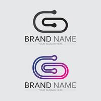 Letter G Logo Design Using Negative Space in a Clean and Simple Style vector