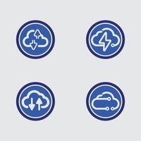 Elegant Cloud Logo for Digital Branding, Software App, and Technology Hosting Business vector