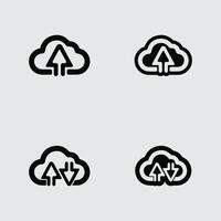Cloud Icon for Web Hosting Service Logo with Clean Minimal Design Concept vector