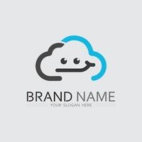 Unique Cloud Illustration Logo for Creative Digital Platform and AI Computing Services Brand vector