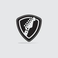 Guitar Pick and String Logo Combination vector