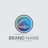 Cloud Logo with Modern Gradient for SaaS Company, Tech Branding and Web Hosting Design vector