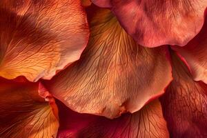 Close-Up View of Delicate Flower Petals Exploring the Intricate Texture and Hues of Botanical Beauty with a Focus on Natural Color Gradients and Organic Shapes in Nature's Masterpiece. photo
